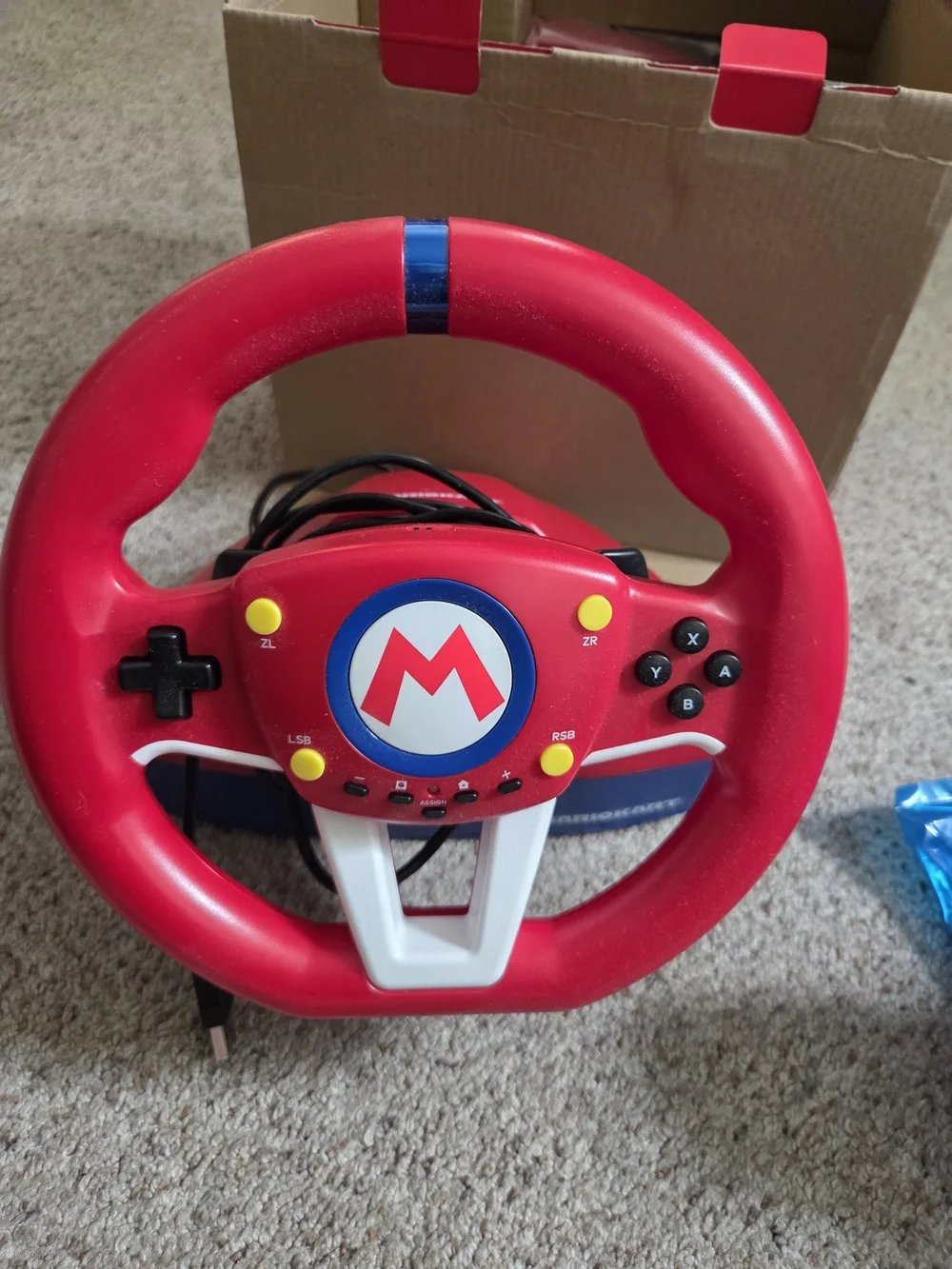 Mario Kart Racing Wheel Pro Mini - Red Steering Wheel & Pedals